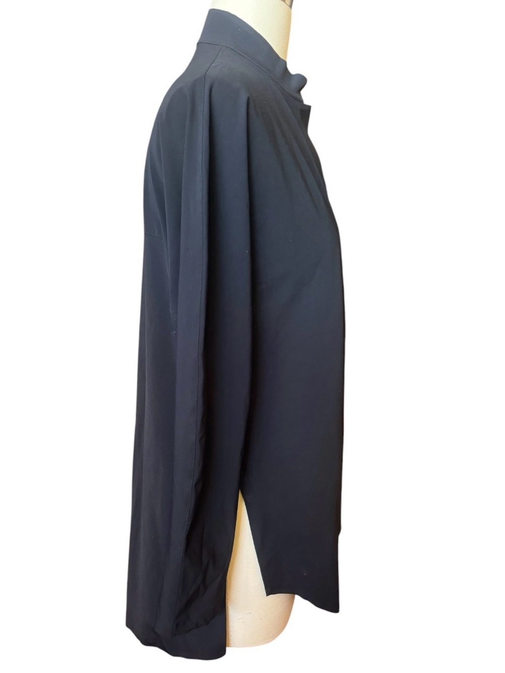 Woman’s ADAY Blouse Black Mandarin Collar Tunic - Picture 3 of 10